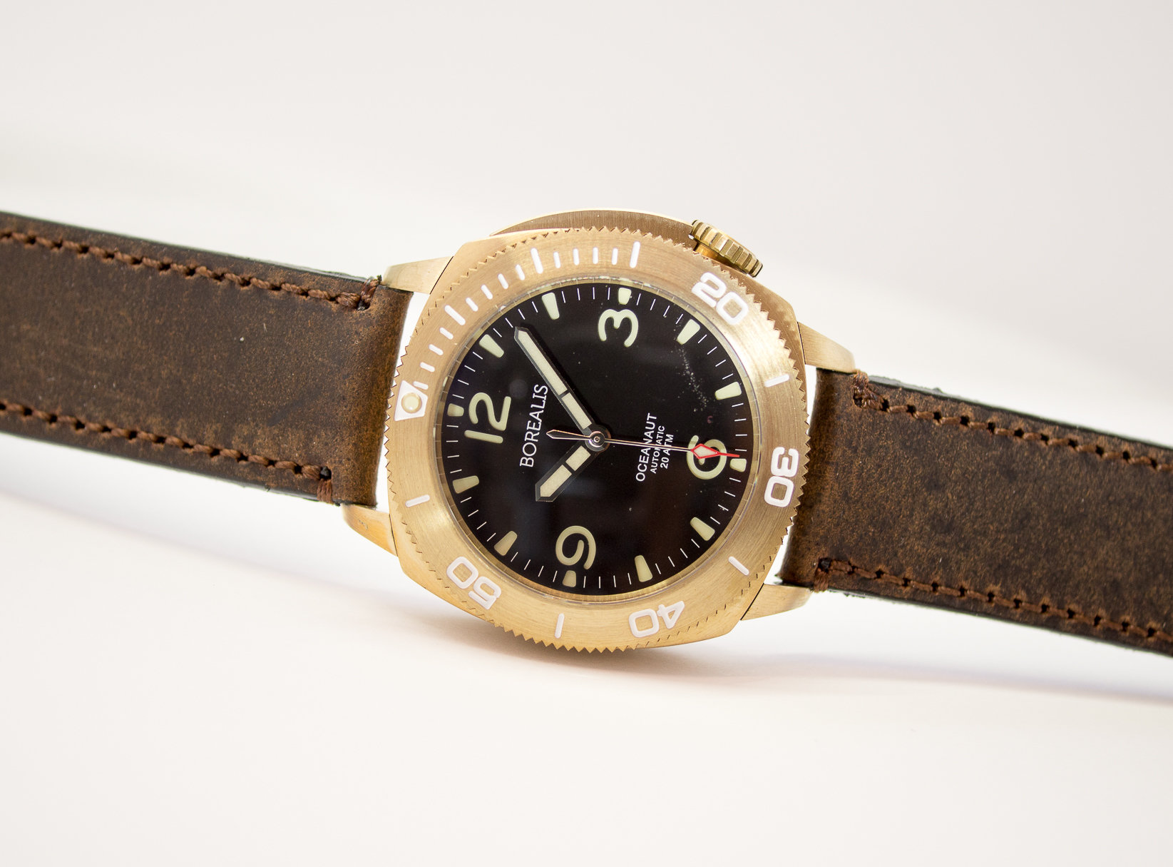 Borealis Oceanaut Aluminum Bronze Black No Date 200m NH35 Automatic Diver Watch
