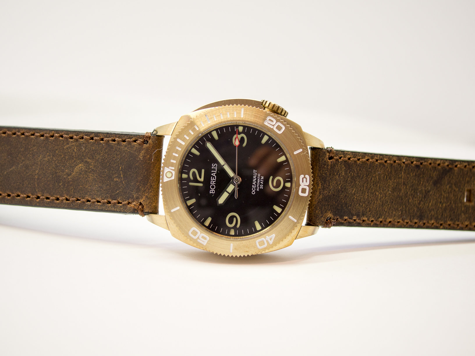 Borealis Oceanaut Aluminum Bronze Black No Date 200m NH35 Automatic Diver Watch