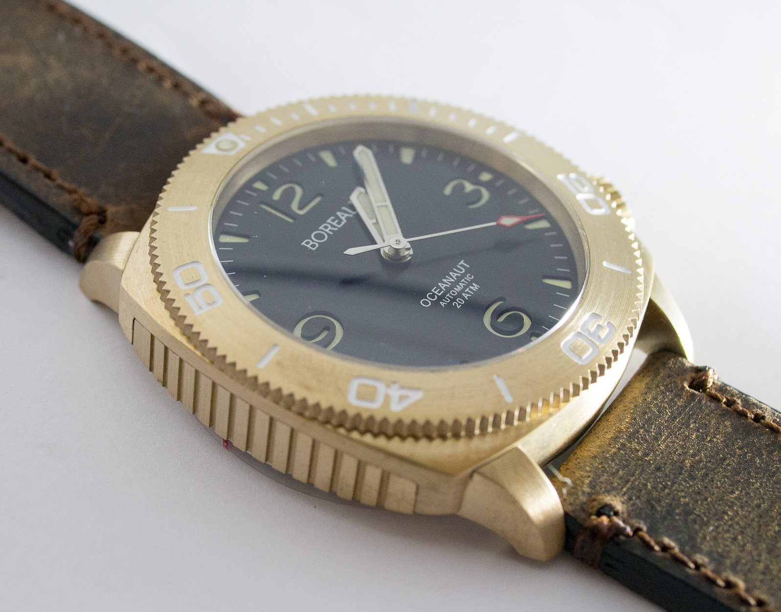 Borealis Oceanaut Aluminum Bronze Black No Date 200m NH35 Automatic Diver Watch