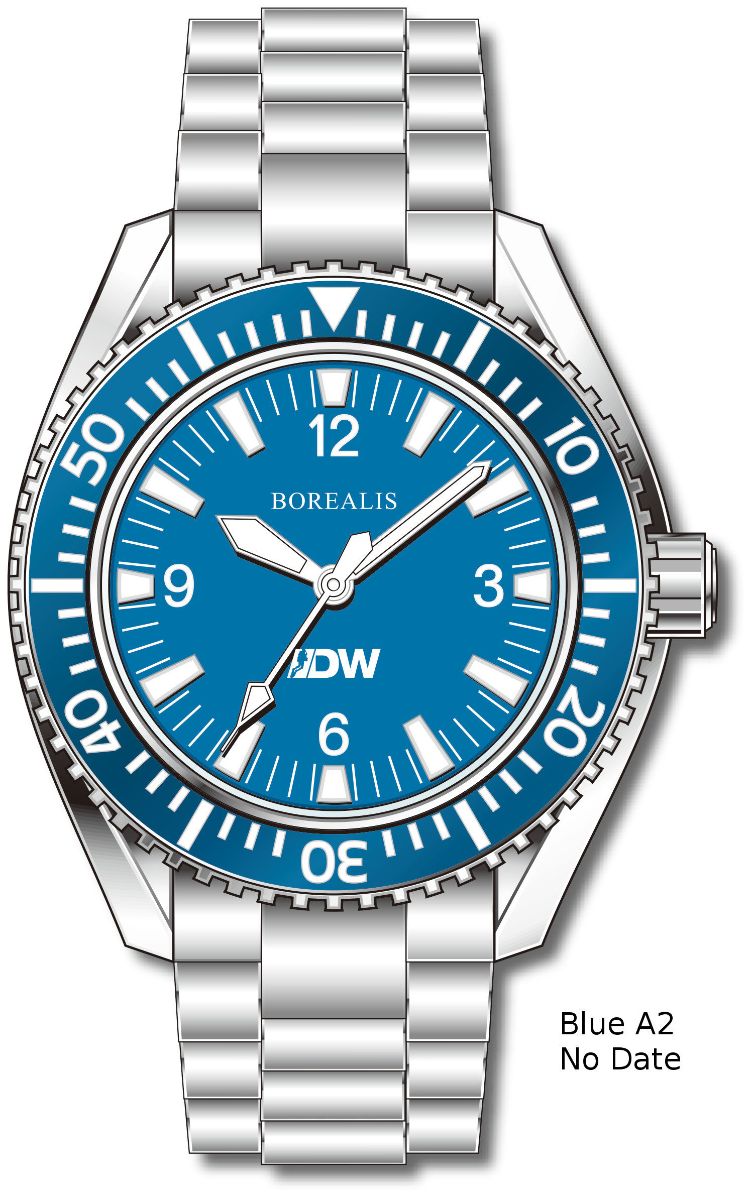 Pre-Order Borealis Estoril 300 for Diver's Watches Facebook Group Blue Dial Arabic Numbers No Date Blue A2 No Date EDWFBGBLUEA2NDT