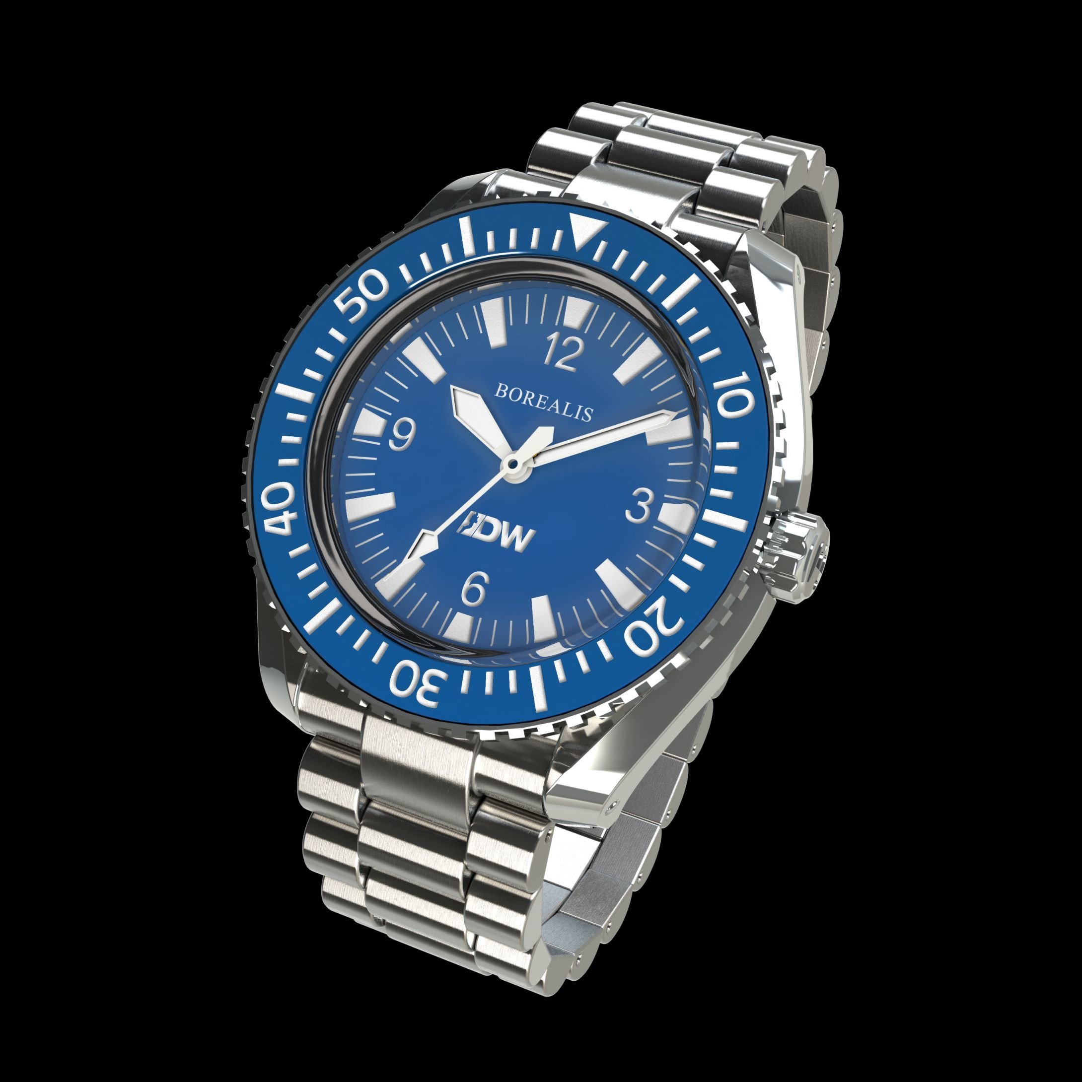 Pre-Order Borealis Estoril 300 for Diver's Watches Facebook Group Blue Dial Arabic Numbers No Date Blue A2 No Date