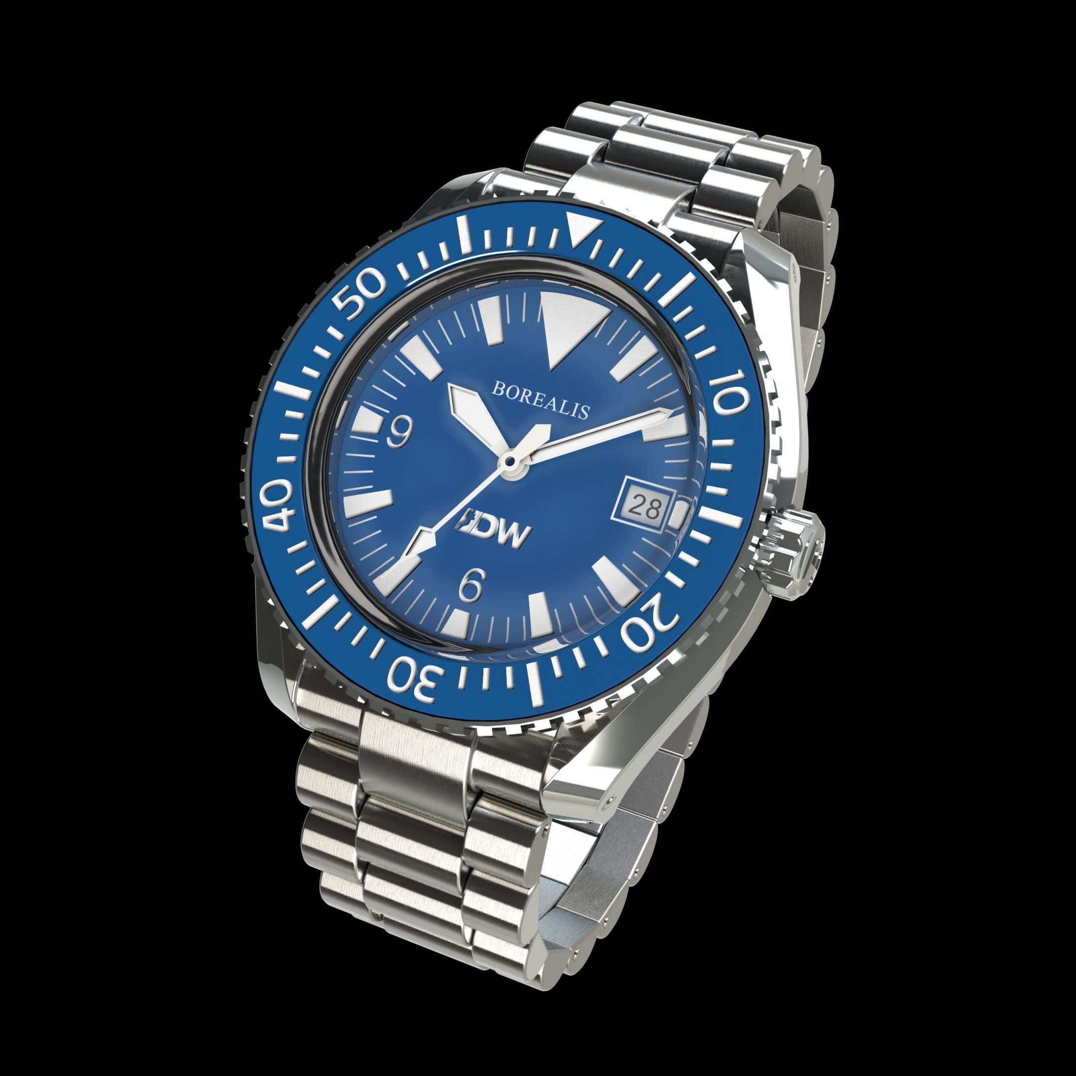 Pre-Order Borealis Estoril 300 for Diver's Watches Facebook Group Blue Dial Big Triangle Date Blue A3