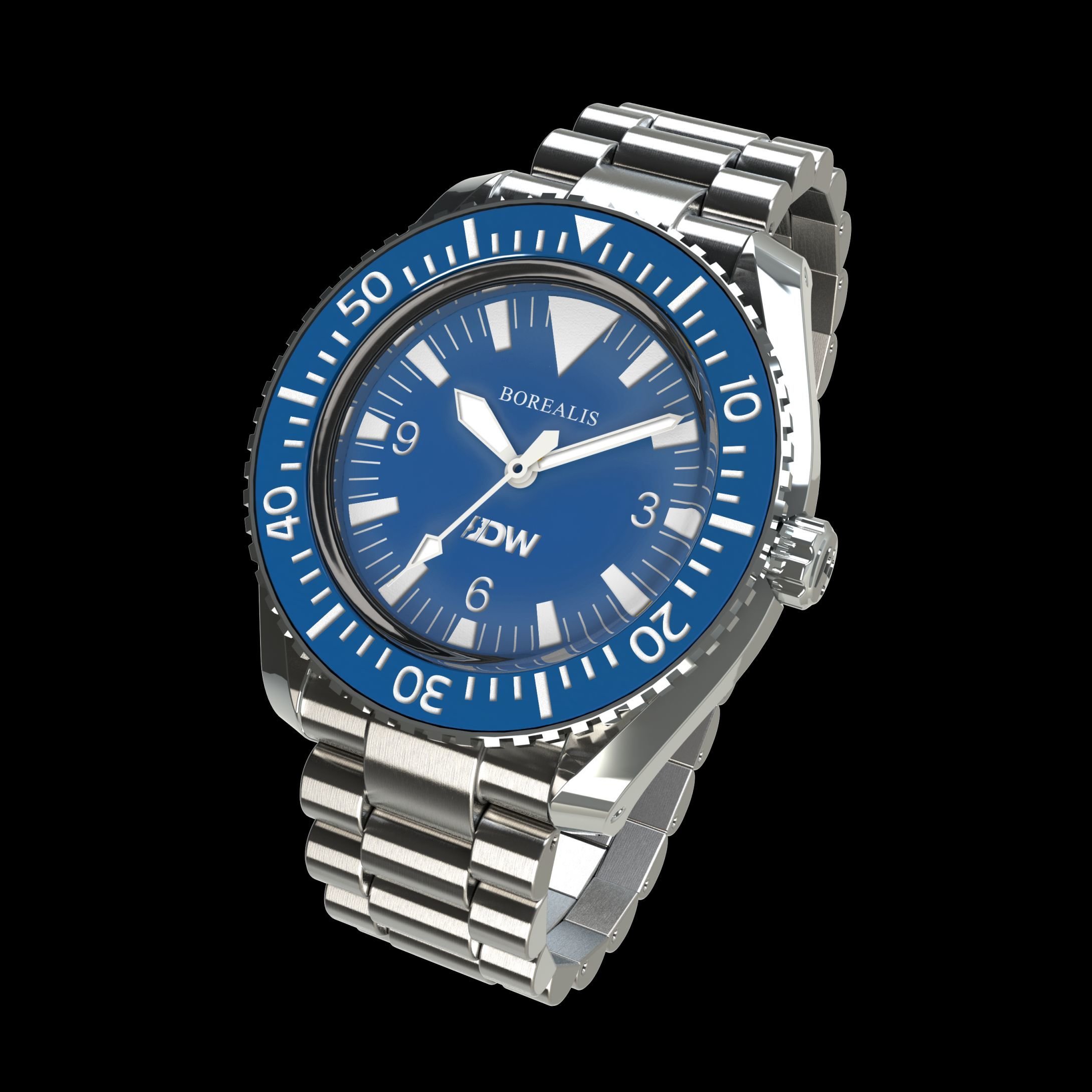 Pre-Order Borealis Estoril 300 for Diver's Watches Facebook Group Blue Dial Big Triangle No Date Blue A4