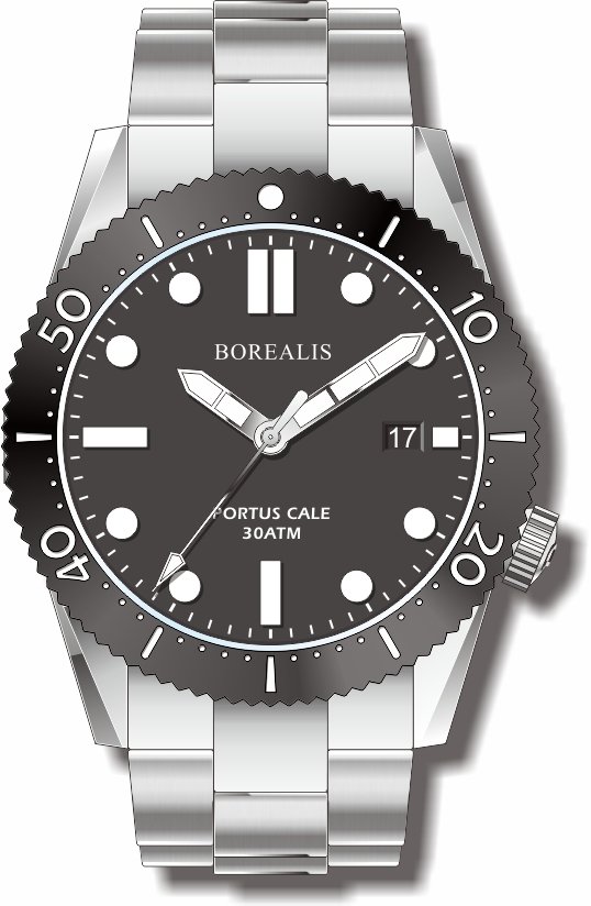 Borealis Portus Cale Black Version A Dial SLWL Date