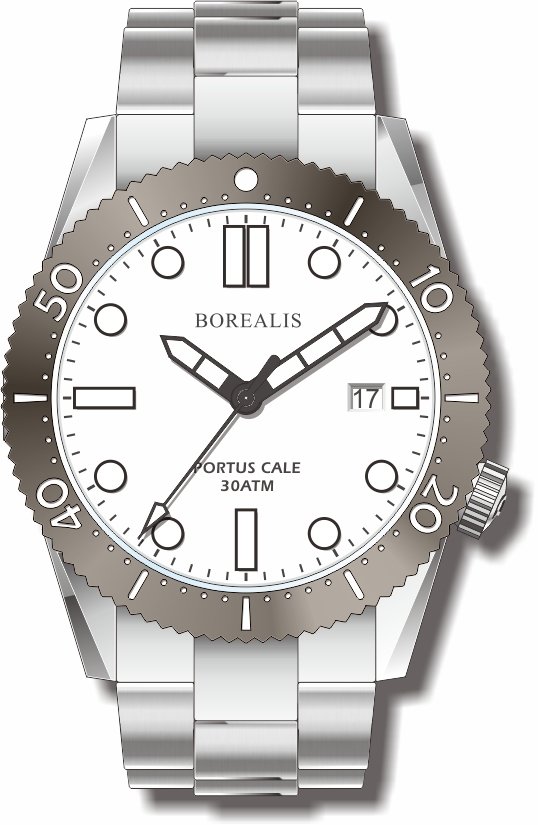 Borealis Portus Cale White Version A Dial SLWL Date