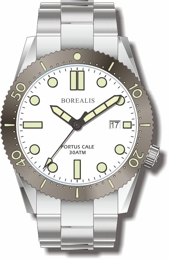 Pre-Order Borealis Portus Cale White Version B Dial C3X1 Date BPCWHITEBBD