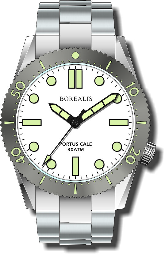 Pre-Order Borealis Portus Cale White Version B1 Dial C3X1 No Date BPCWHITEBB1ND