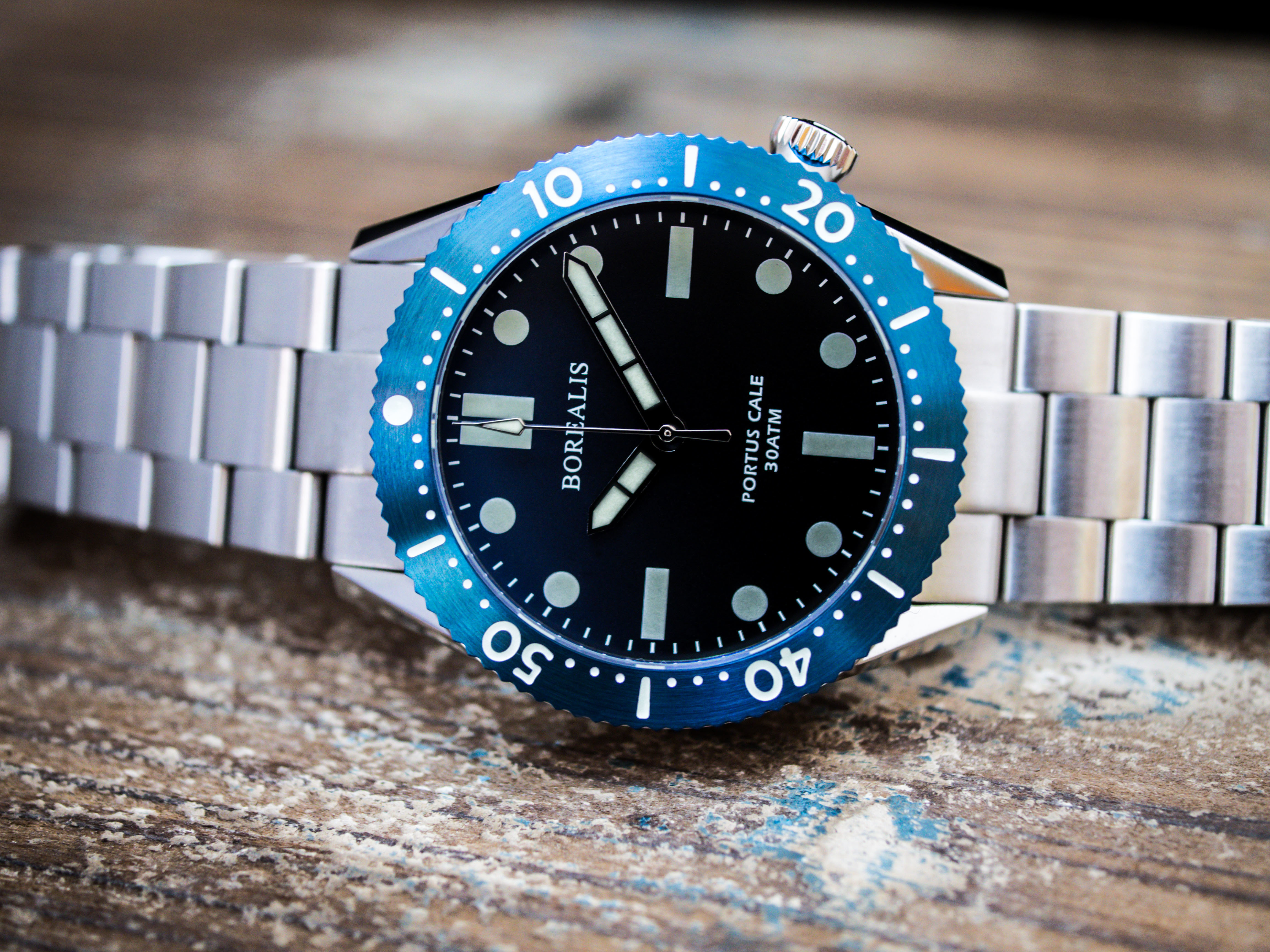 Pre-Order Borealis Portus Cale Blue Fade to Black Version A Dial SLWL Date