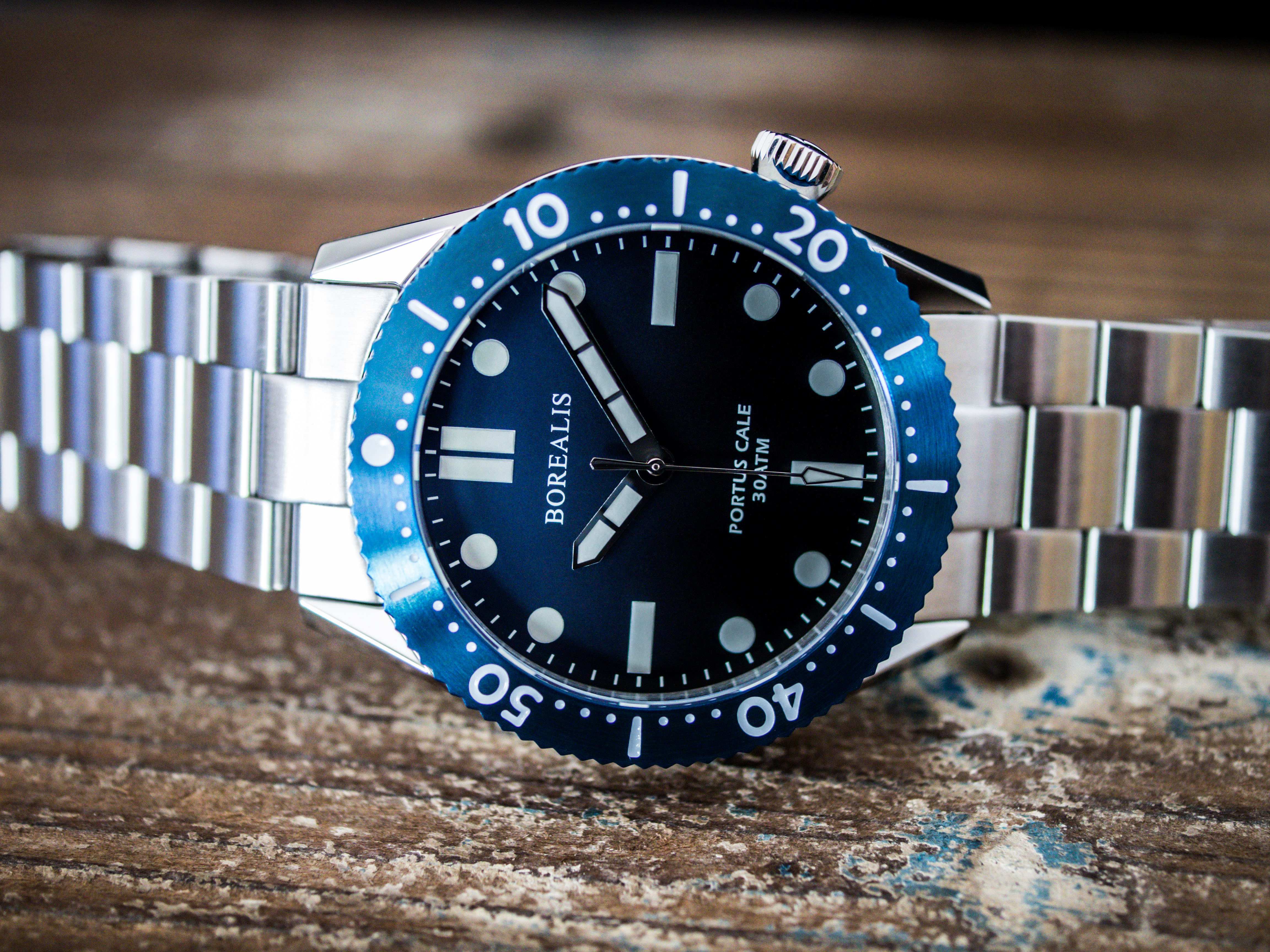 Pre-Order Borealis Portus Cale Blue Fade to Black Version A Dial SLWL Date