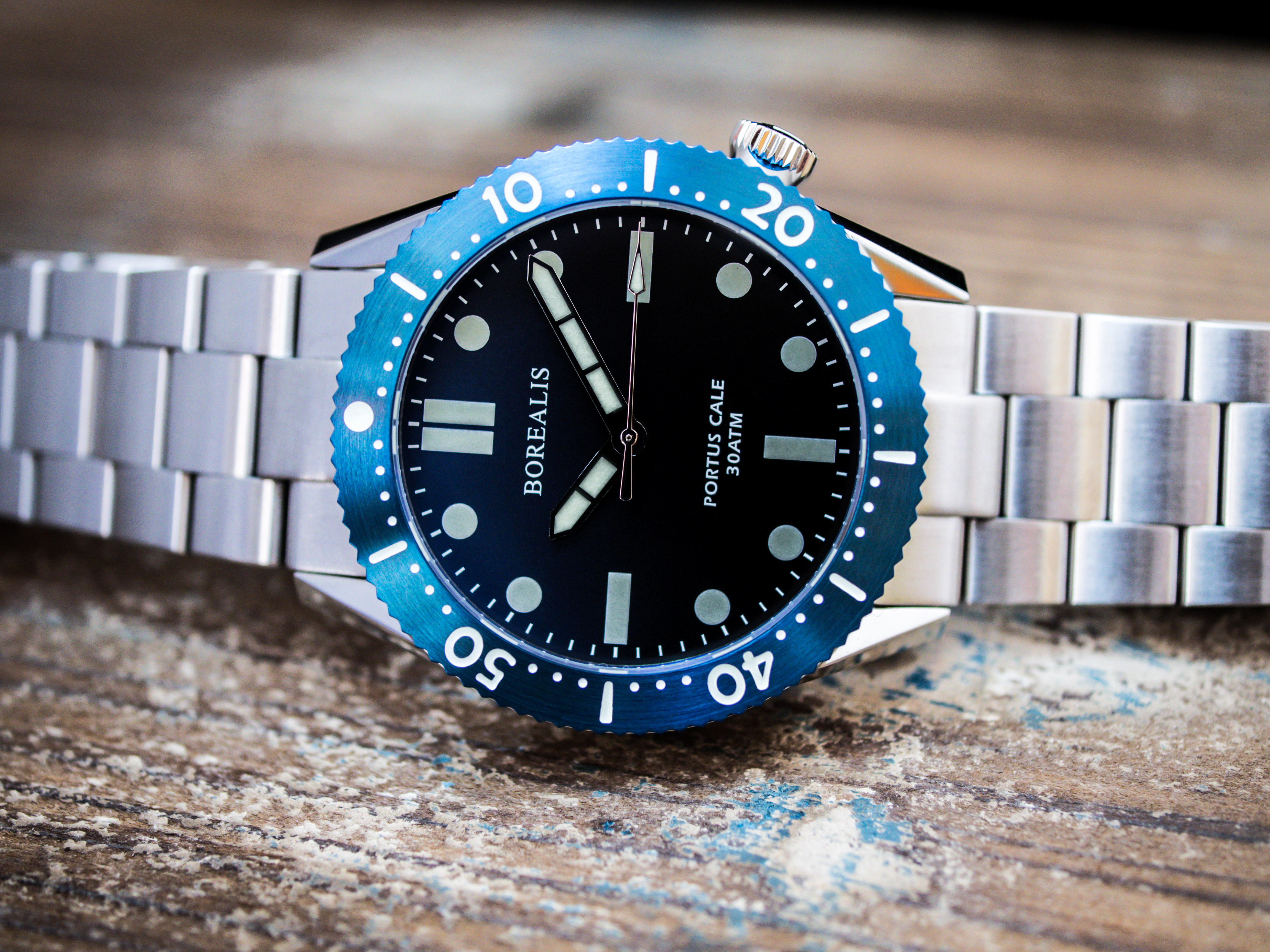 Pre-Order Borealis Portus Cale Blue Fade to Black Version A Dial SLWL Date