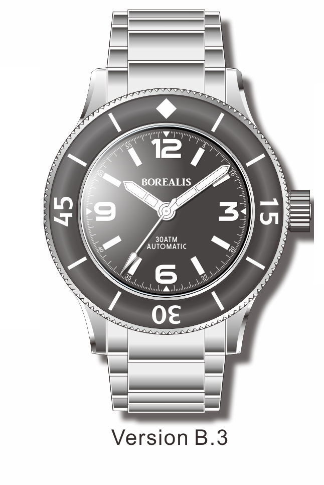 Pre-Order Borealis Sea Storm V2 Black Dial Version A.B3 No Date BGW9 Lume SSVA.B3