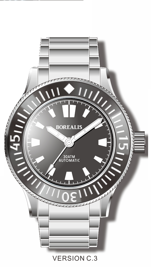 Pre-Order Borealis Sea Storm V2 Black Dial Version B.C3 No Date BGW9 Lume SSV2B.C3