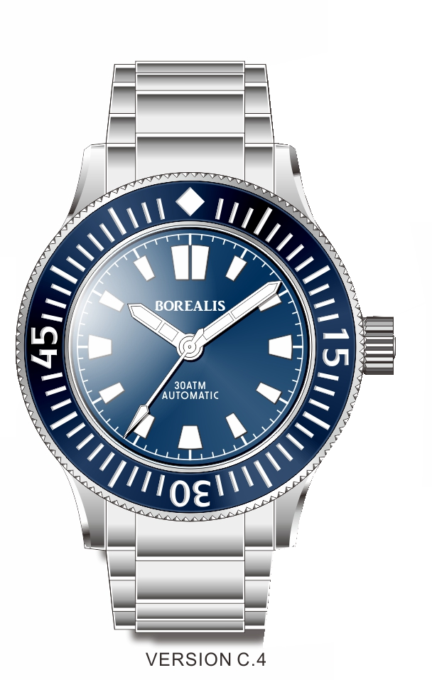 Pre-Order Borealis Sea Storm V2 Blue Dial Version B.C4 No Date BGW9 Lume SSV2B.C4