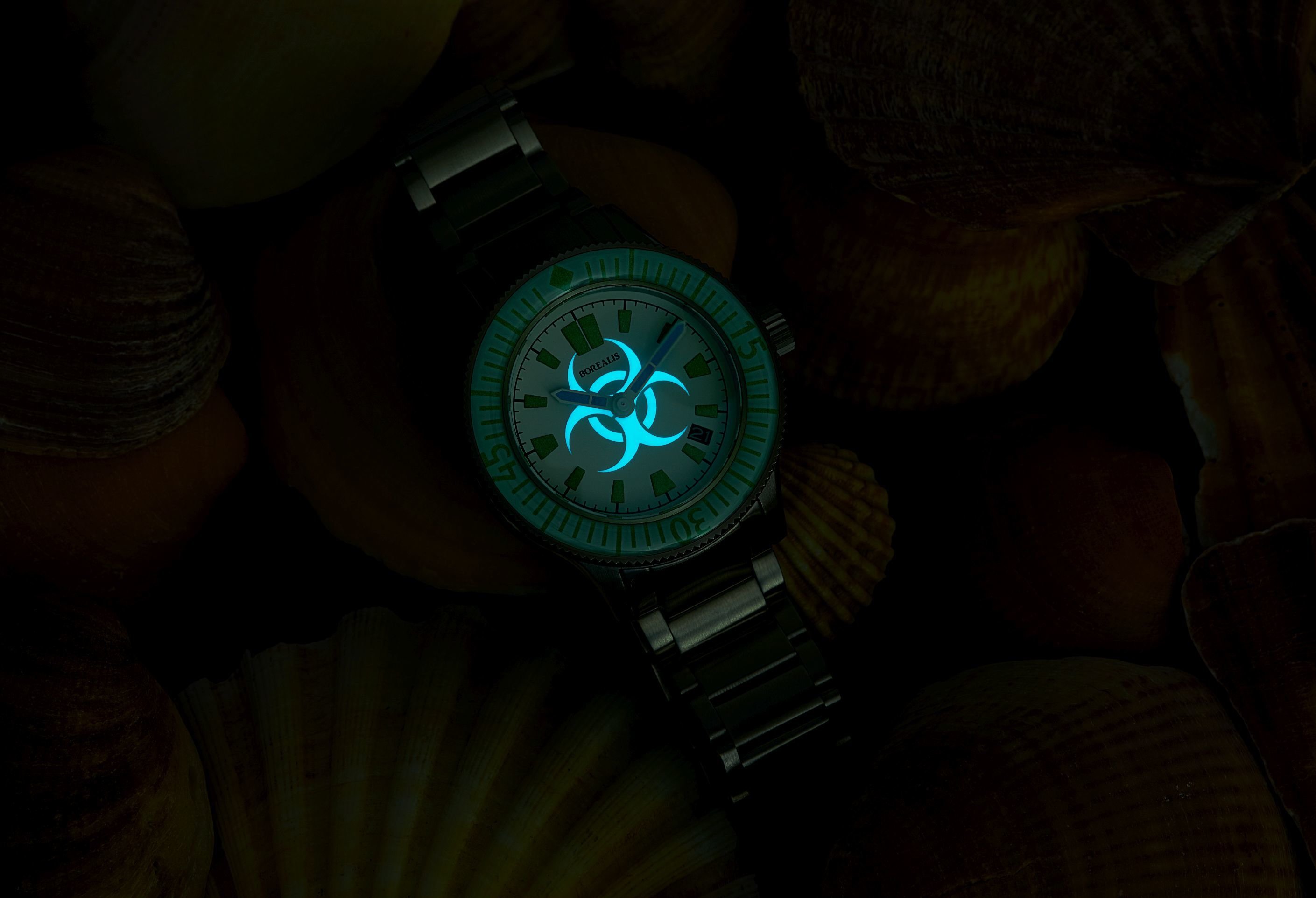 Pre-Order Borealis Sea Storm V2 Bio Hazard White Dial Version C.C1 Date Black Lume