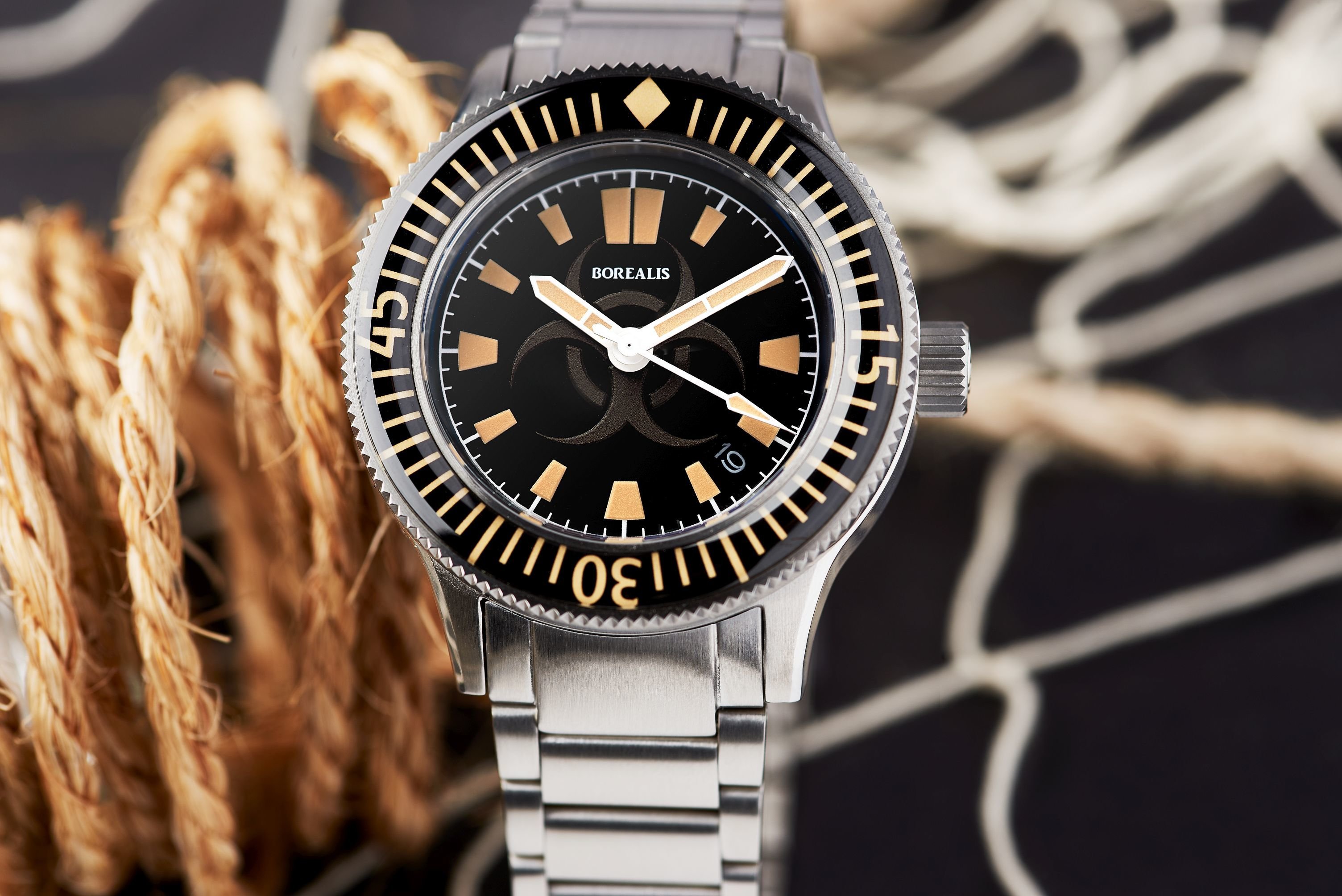 Pre-Order Borealis Sea Storm V2 Bio Hazard Black Dial Version C.C2 Date Old Radium Lume