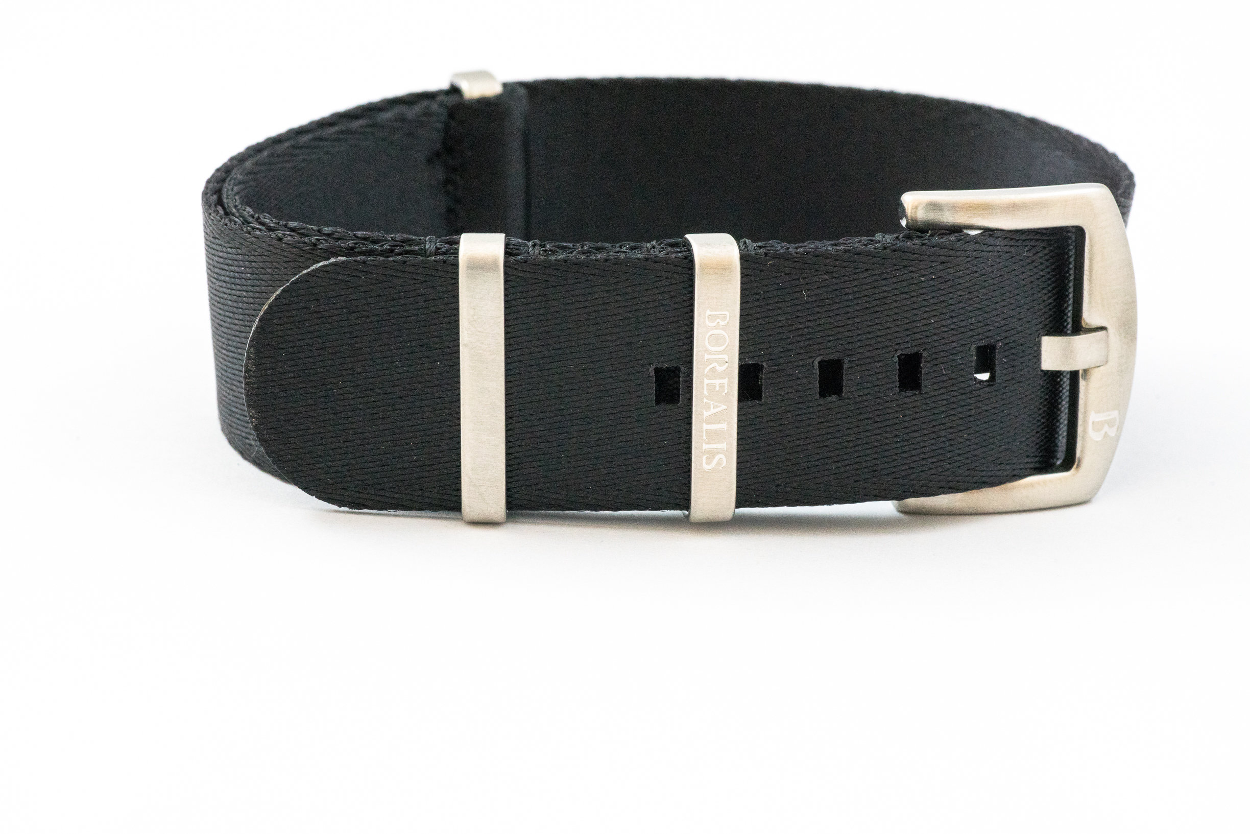 Borealis premium Nato style seatbelt 1.2mm nylon weave strap 22mm size black