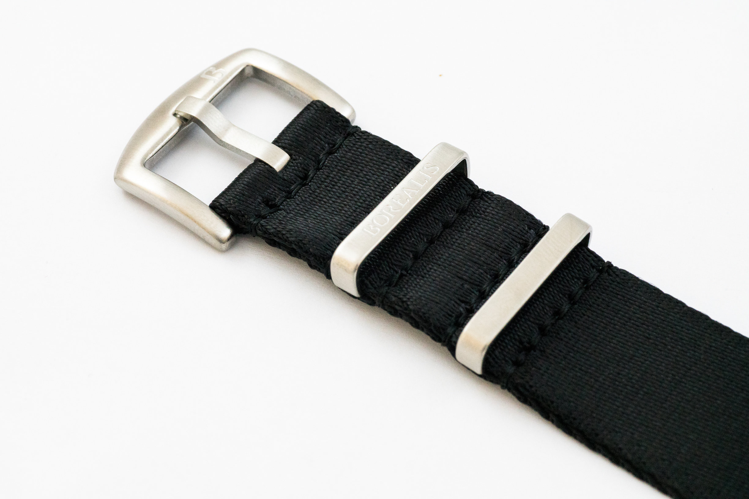 Borealis premium Nato style seatbelt 1.2mm nylon weave strap 22mm size black