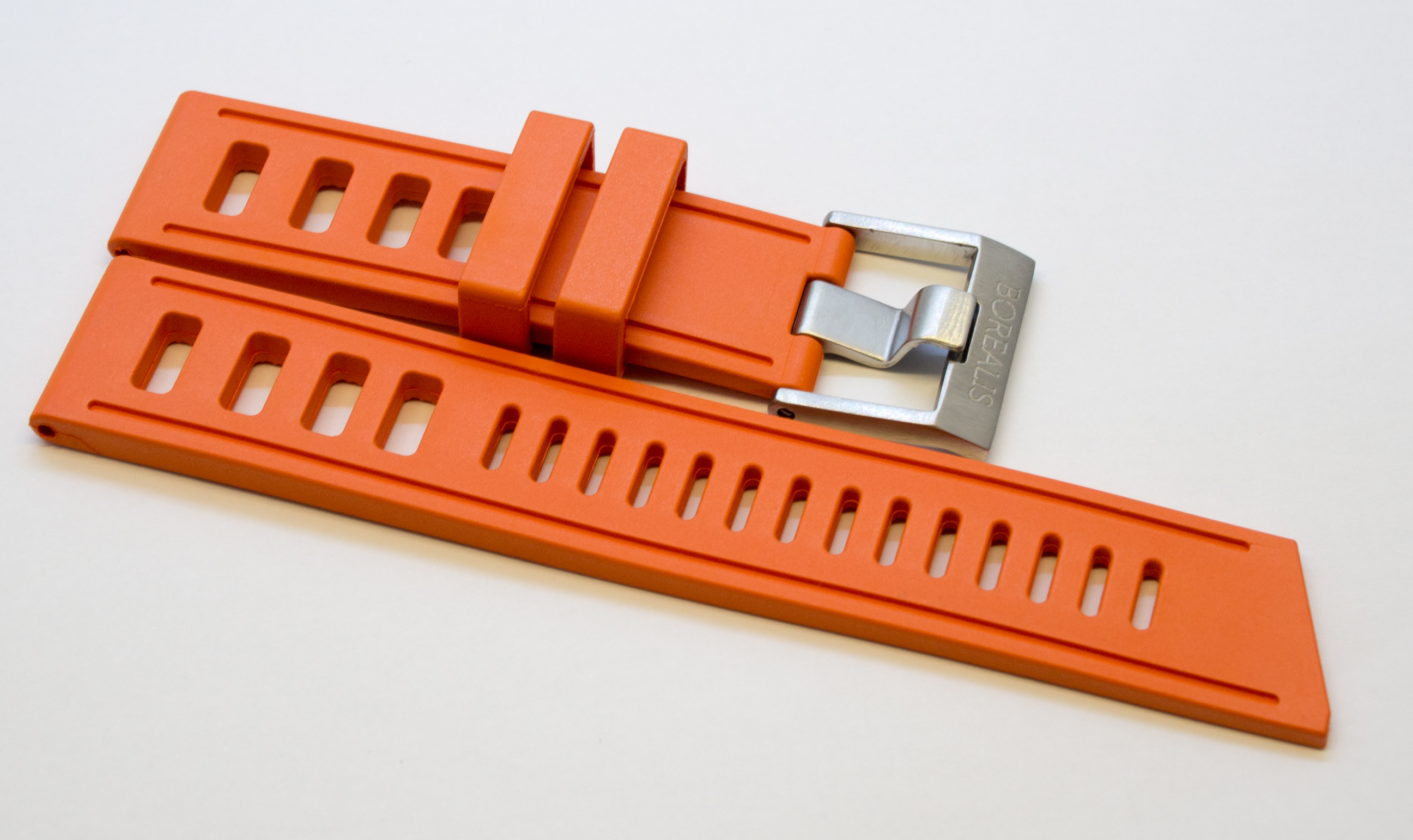 Borealis Vulcanized Rubber Strap 22mm Orange - Best Offer in Market for Diver Watches BRSO22