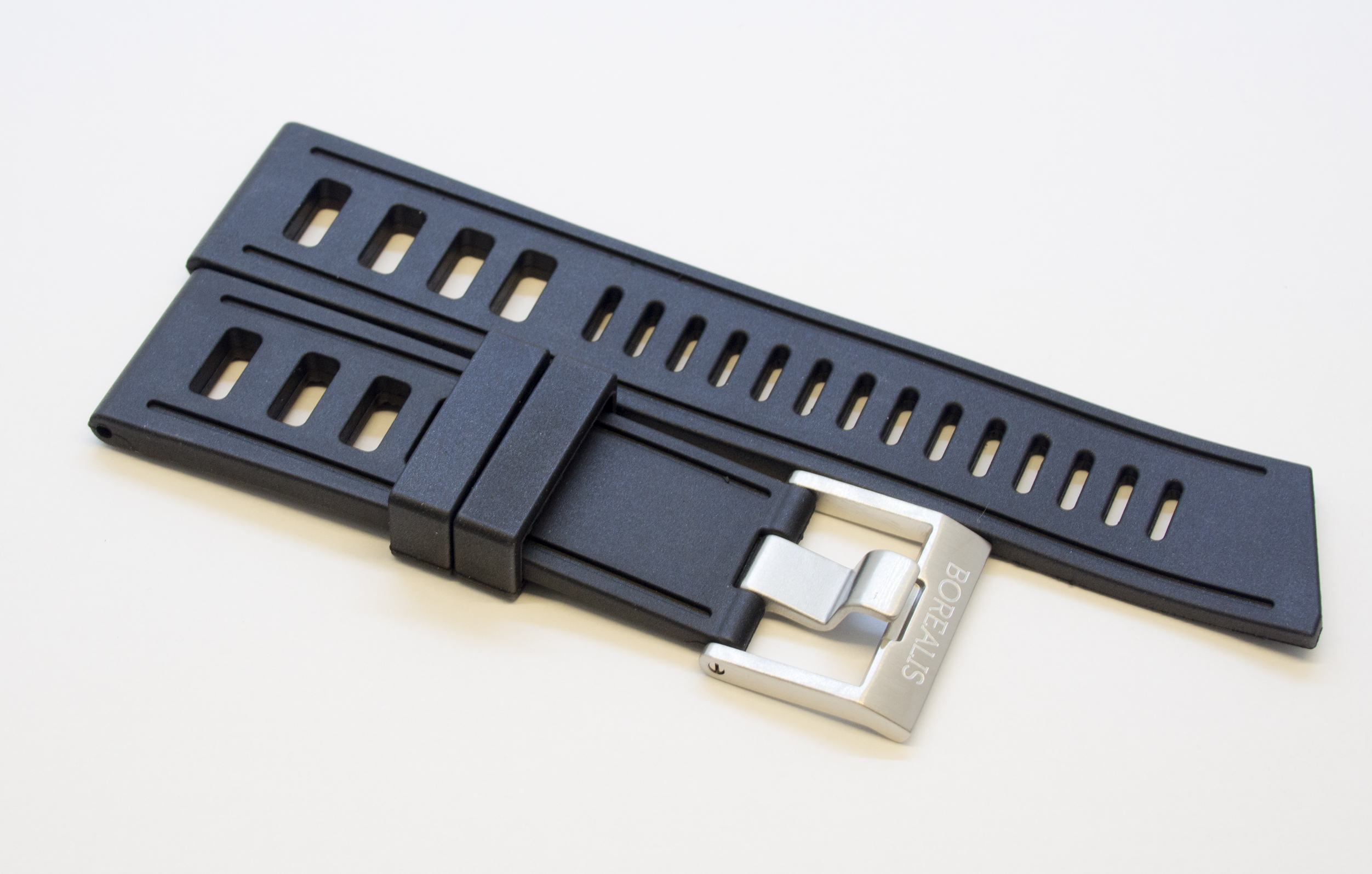 Borealis Vulcanized Rubber Strap 24mm Black - Best Offer in Market for Diver Watches BRSBL24