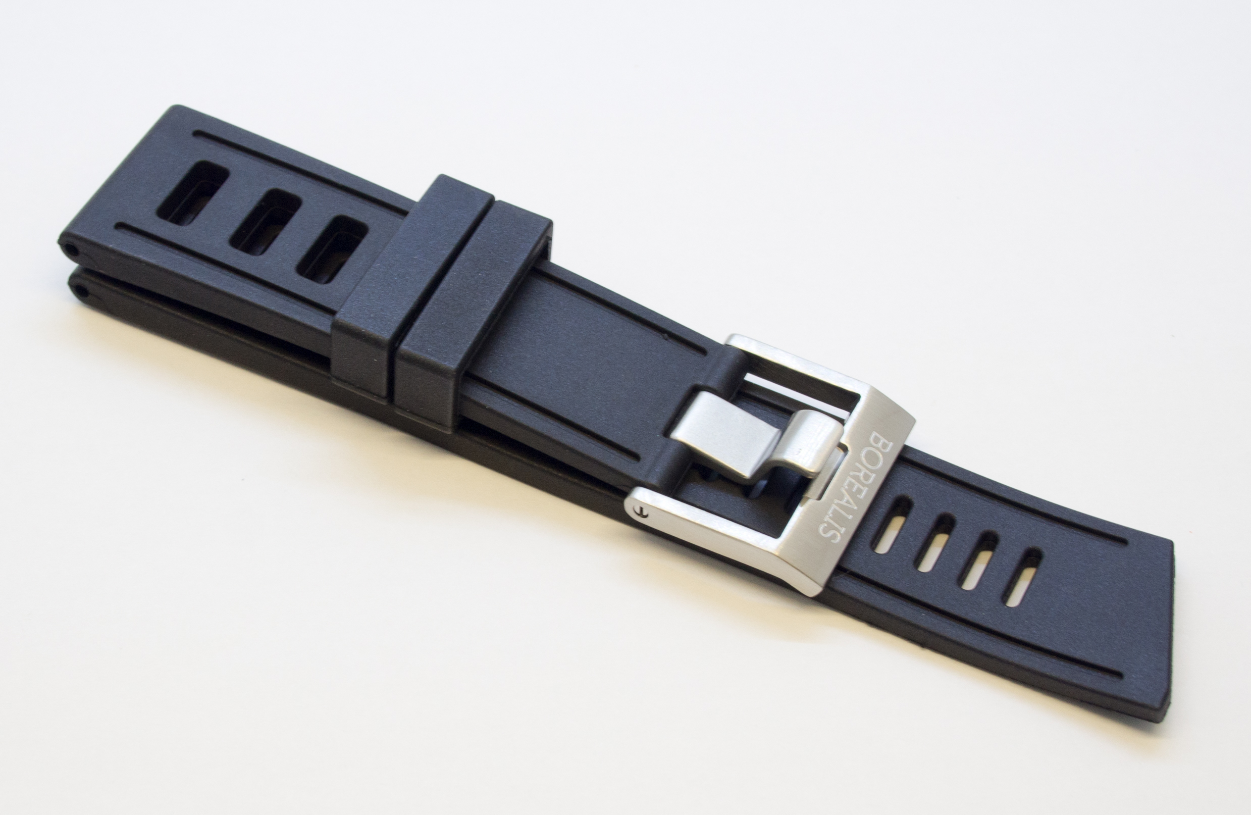 Borealis Vulcanized 24mm Rubber Strap Black