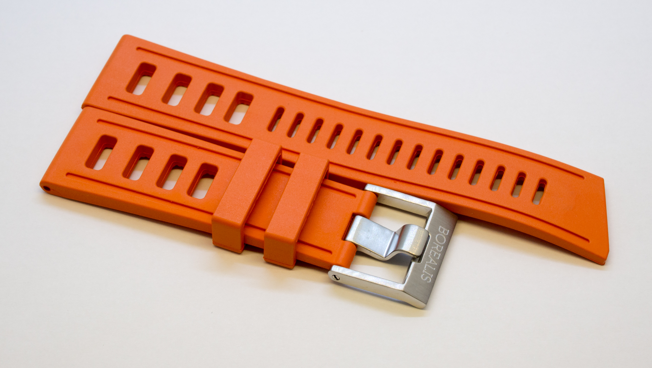 Borealis Vulcanized 24mm Rubber Strap Orange