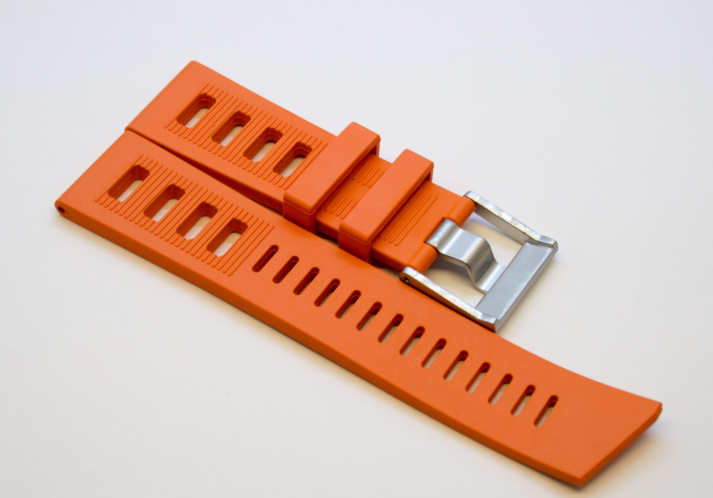 Borealis Vulcanized 24mm Rubber Strap Orange