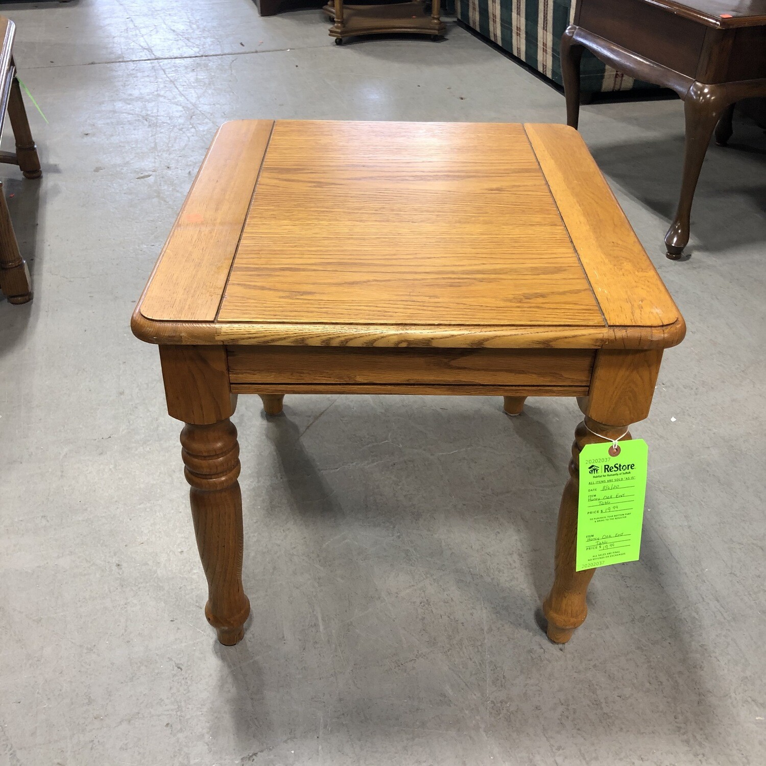 Honey Oak End Table