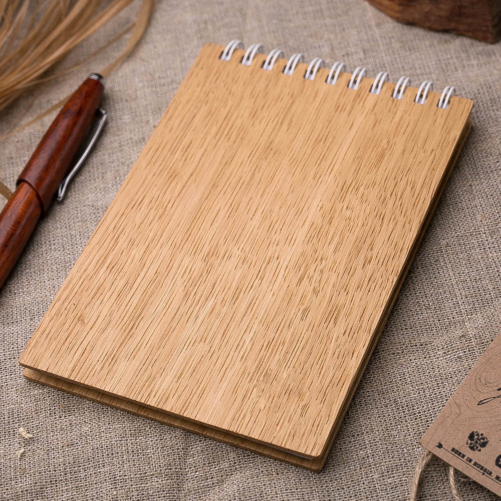 Деревянный блокнот с вашей гравировкой. Гравировка имени или рисунка TW-Notebook-Oak4