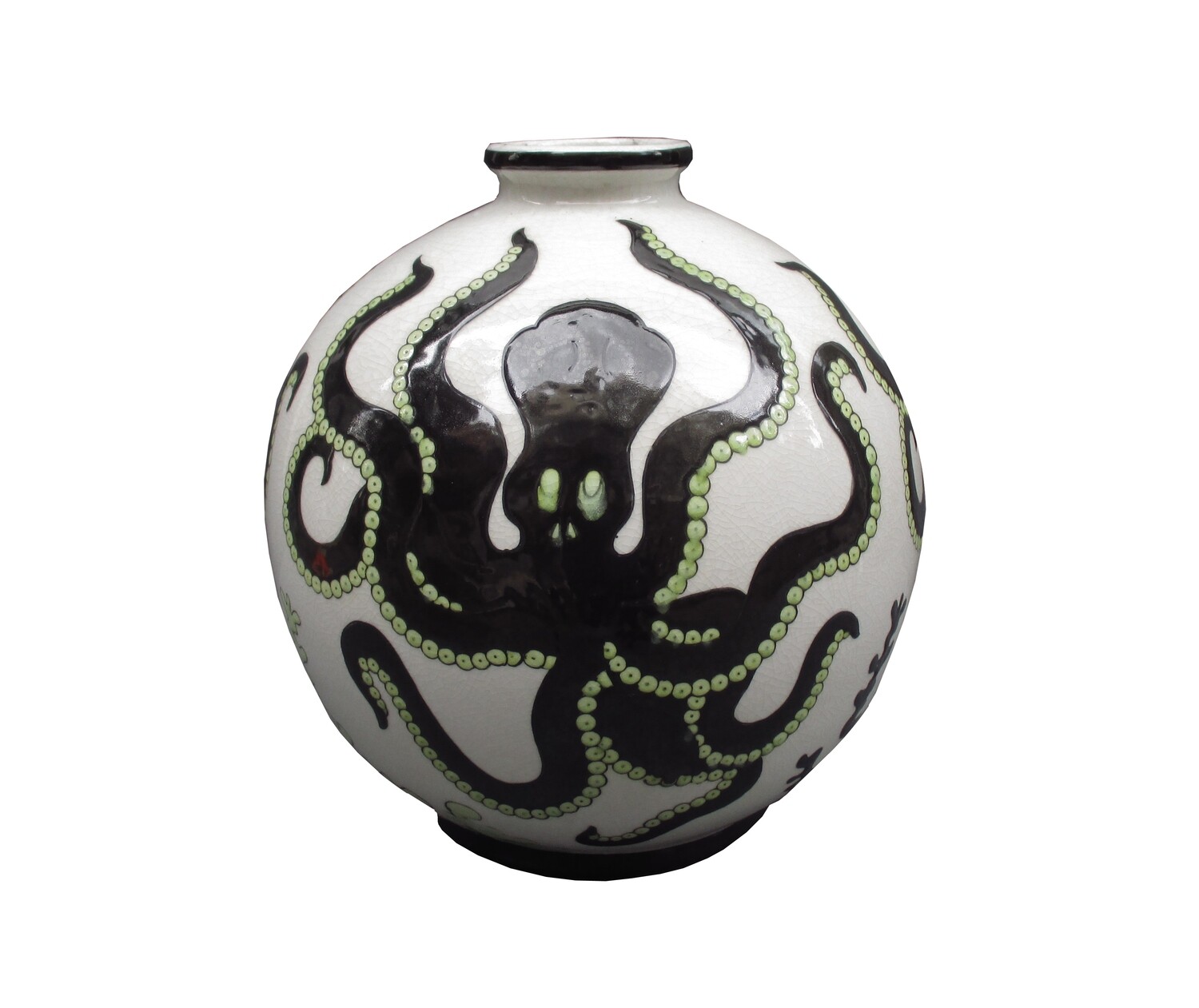 Karalouve Glazed Ceramic Octopus Vase