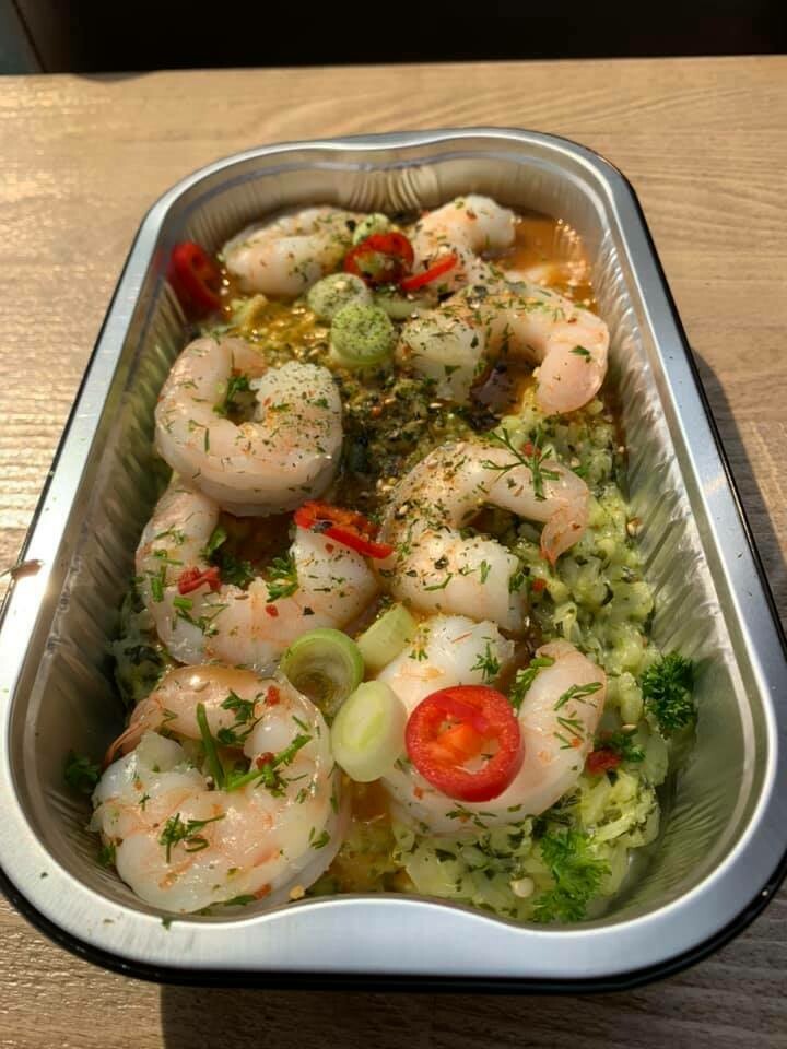 Nieuw !!! Risotto met gamba's-spinazie en kreeftensaus Nieuw !!! Risotto met gamba's-spinazie en kreeftensaus