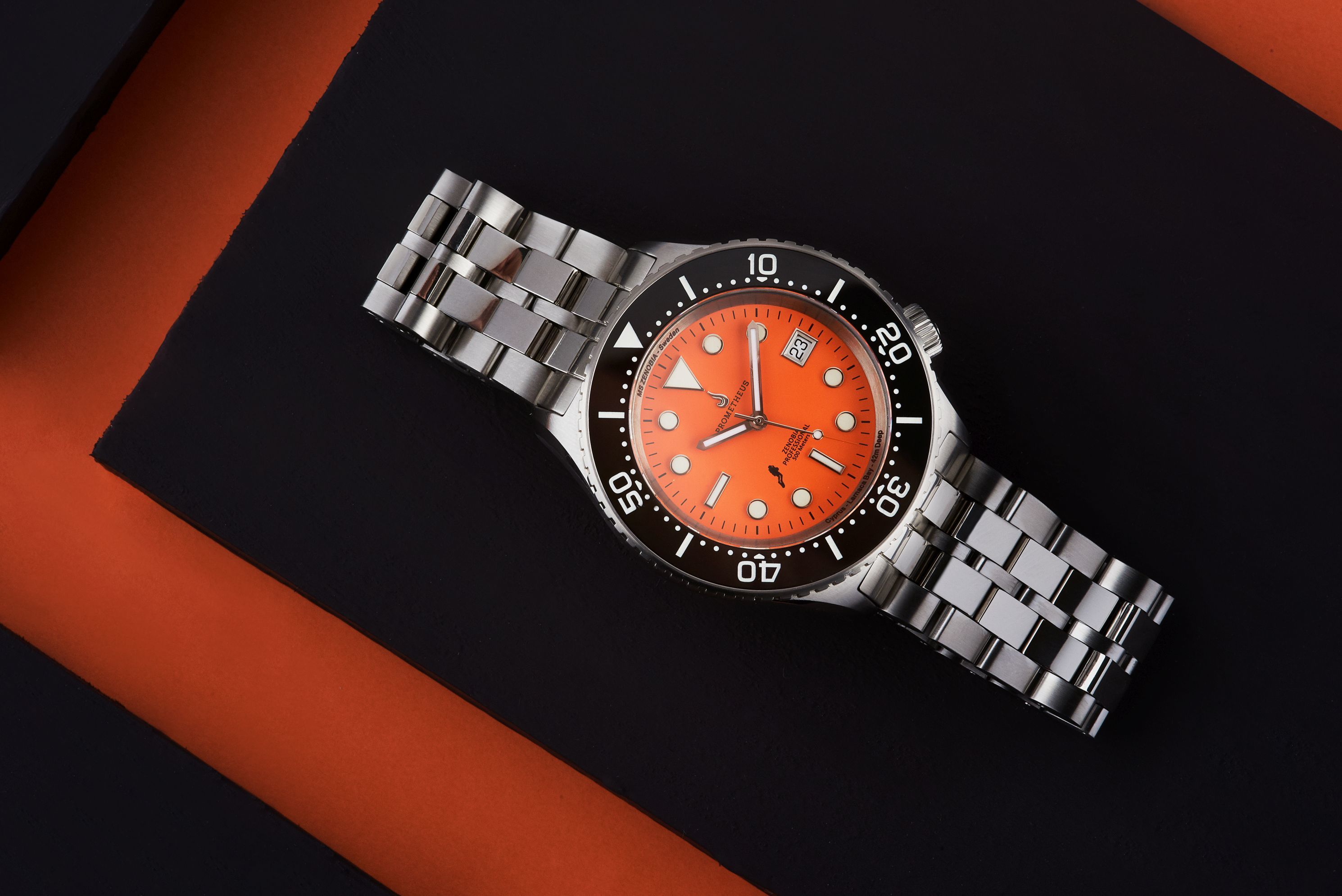 Prometheus Zenobia Orange Dial Date Version C