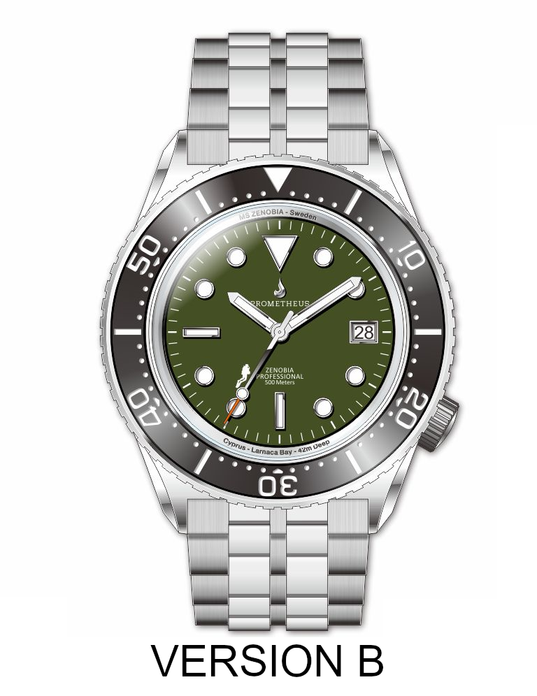 Prometheus Zenobia Green Dial Date Version B PZENOBIABGREEN