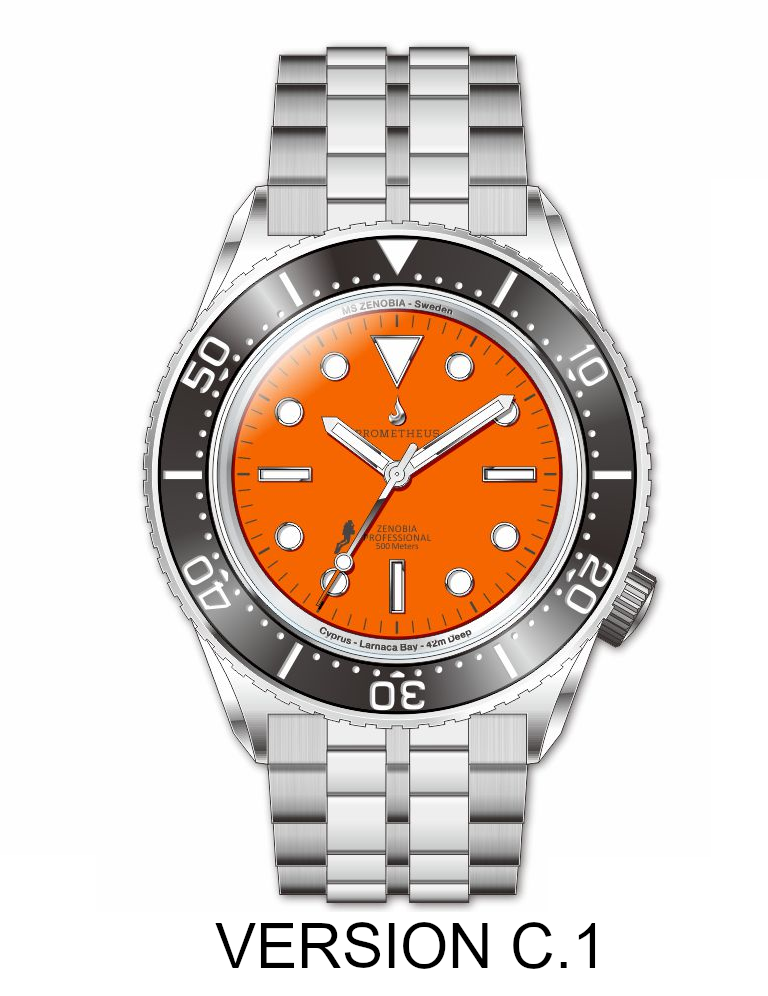 Prometheus Zenobia Orange Dial Version C1 No Date PZENOBIAC1ORANGE