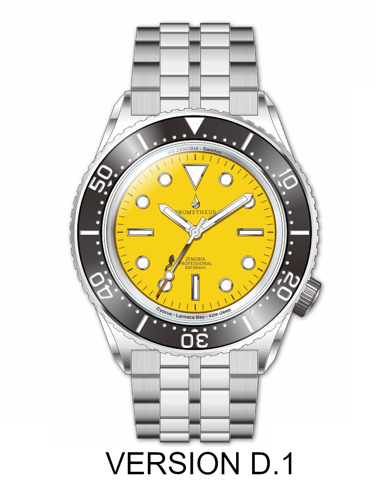 Prometheus Zenobia Yellow Dial Version D1 No Date PZENOBIAD1YELLOW
