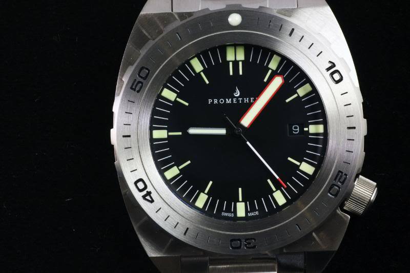 Swiss Made Prometheus Manta Ray Men's Diver Watch Black Dial 1U PMTMRB1U
