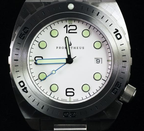 Swiss Made Prometheus Manta Ray Men’s Diver Watch White Dial 1O PMTMRW1O