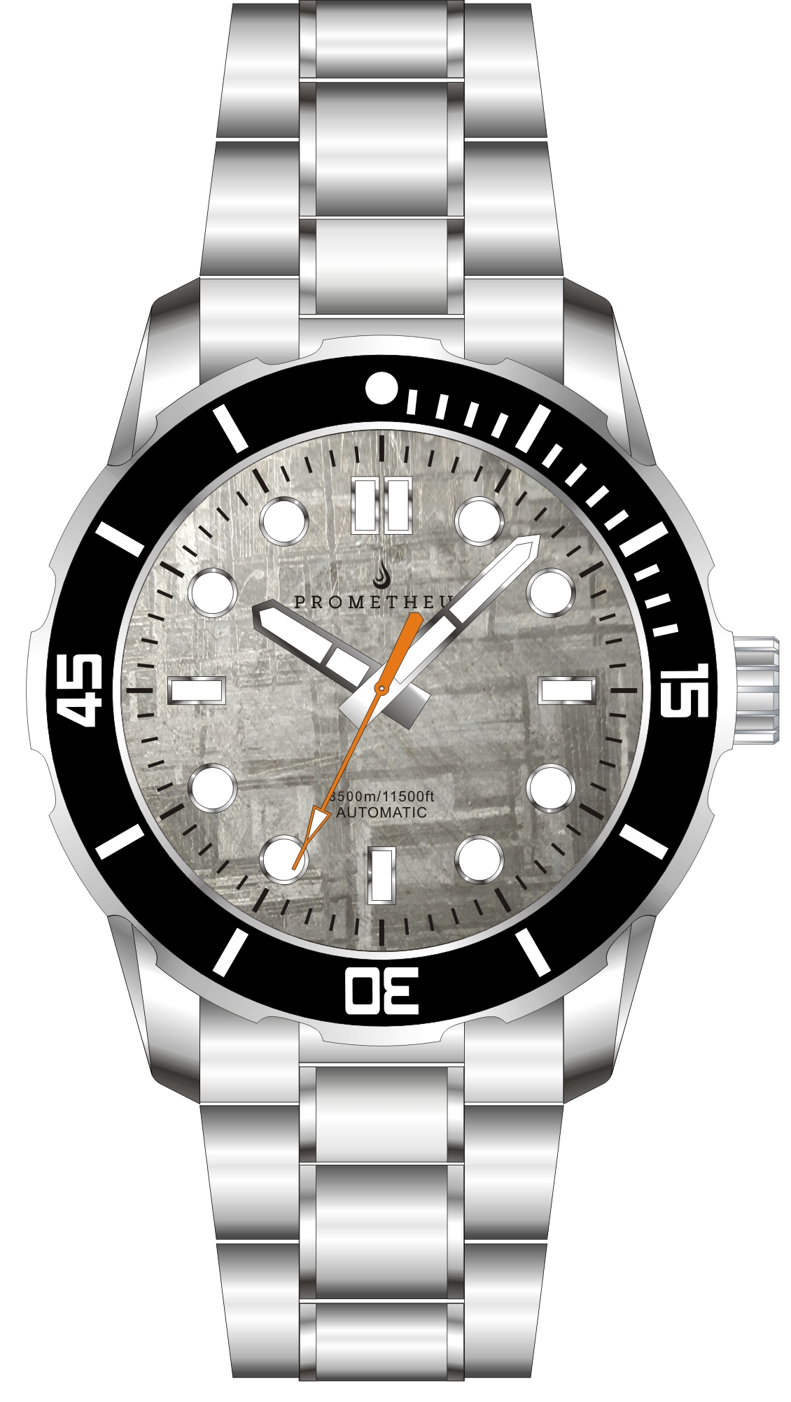 Pre-Order Prometheus Poseidon Meteorite Dial Pencil Hands Orange Seconds No Date 3500m Diver Watch Automatic Miyota 9015