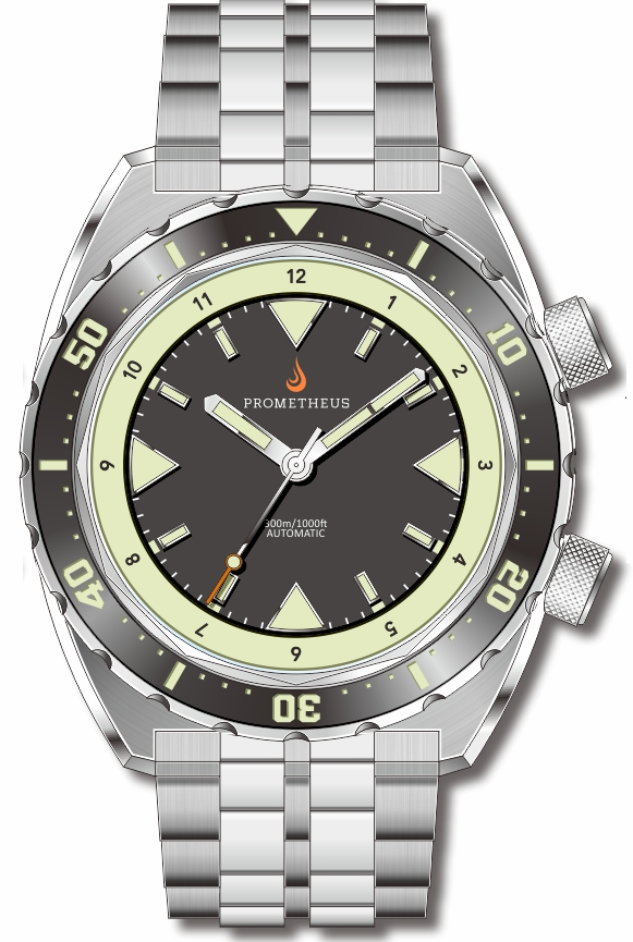 Pre-Order Prometheus Eagle Ray Version 5A1 ETA 2824 Black Dial No Date C3X1 Superluminova PMTEAGLERAY5A1NODATE