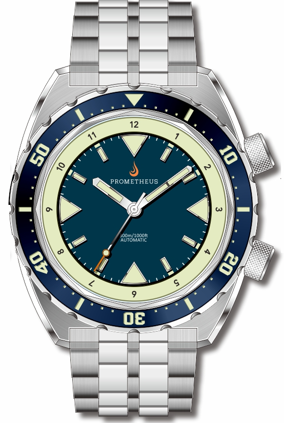 Pre-Order Prometheus Eagle Ray Version 5B.1 ETA 2824 Blue Dial No Date C3X1 Superluminova PMTEAGLERAY5B1NODATE
