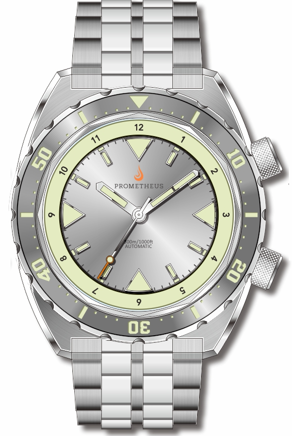 Pre-Order Prometheus Eagle Ray Version 5C.1 ETA 2824 Silver Dial No Date C3X1 Superluminova PMTEAGLERAY5C1NODATE