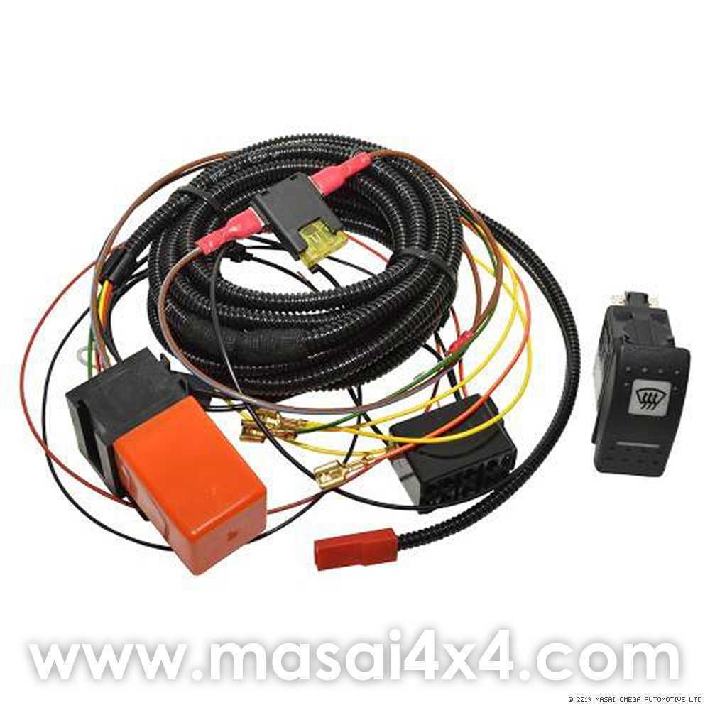 Heated Windscreen Wiring Kit with Switch for Land Rover Defender