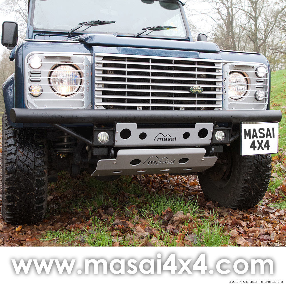 Tubular Bumper with LED DLR's for Land Rover Defender 90 / 110 (Masai Style) Masai-TBump-LED