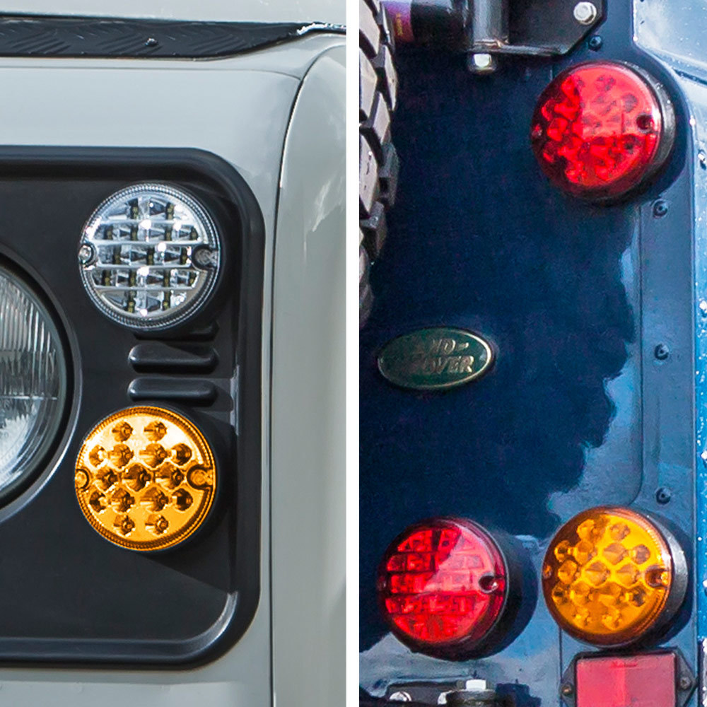 Coloured Lenses - Front NS and Rear OS - NAS style LED Lights Upgrade Kit for Land Rover Defender