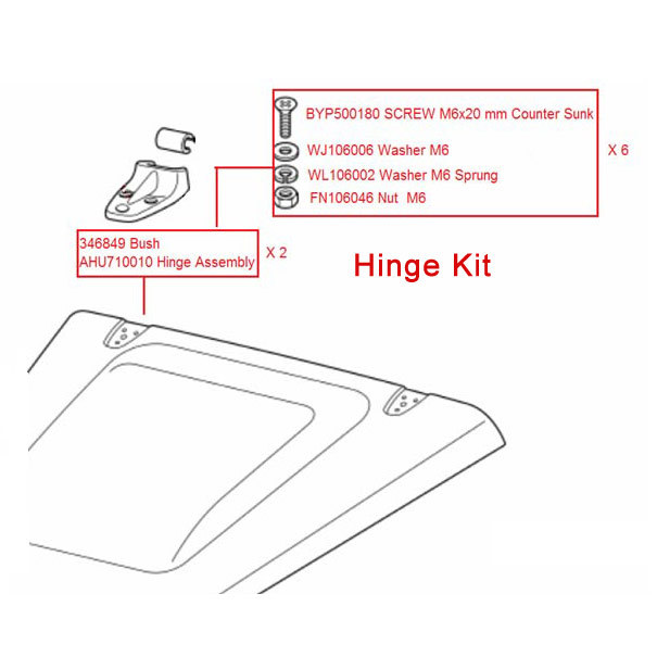 Bonnet Hinge Kit for Land Rover Defenders M-00042