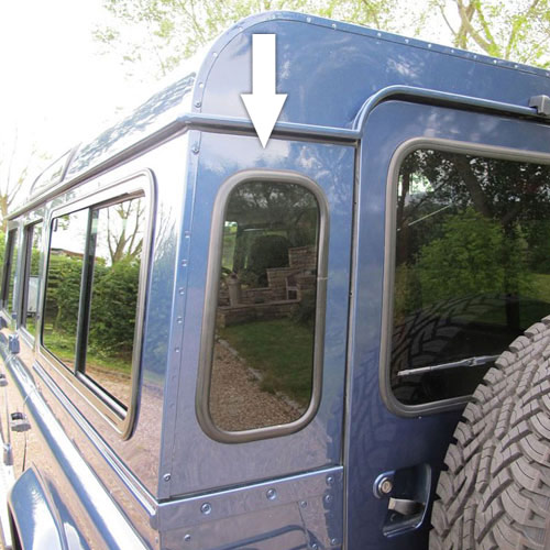 Dark-Tinted Rear Quarter Glass Windows for Land Rover Defender 90 and 110 (Oval Shape) LRD-DTRQLW