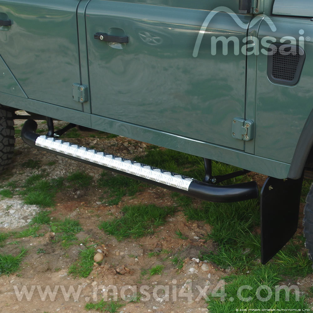 Masai style Tubular Side Steps for Land Rover Defender MTSS110