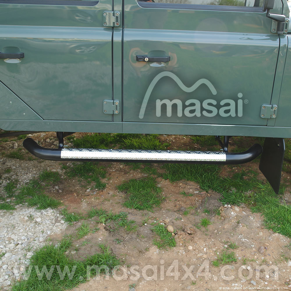 Masai style Tubular Side Steps for Land Rover Defender