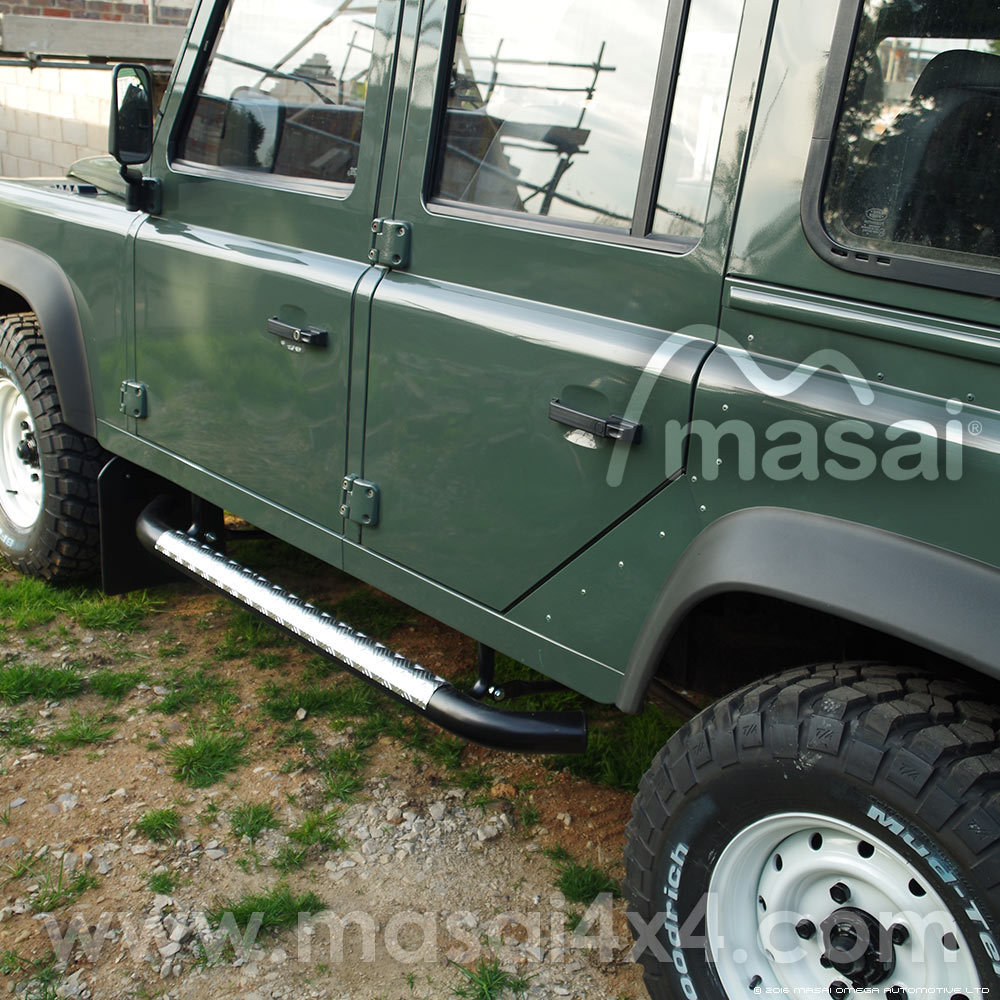 Masai style Tubular Side Steps for Land Rover Defender