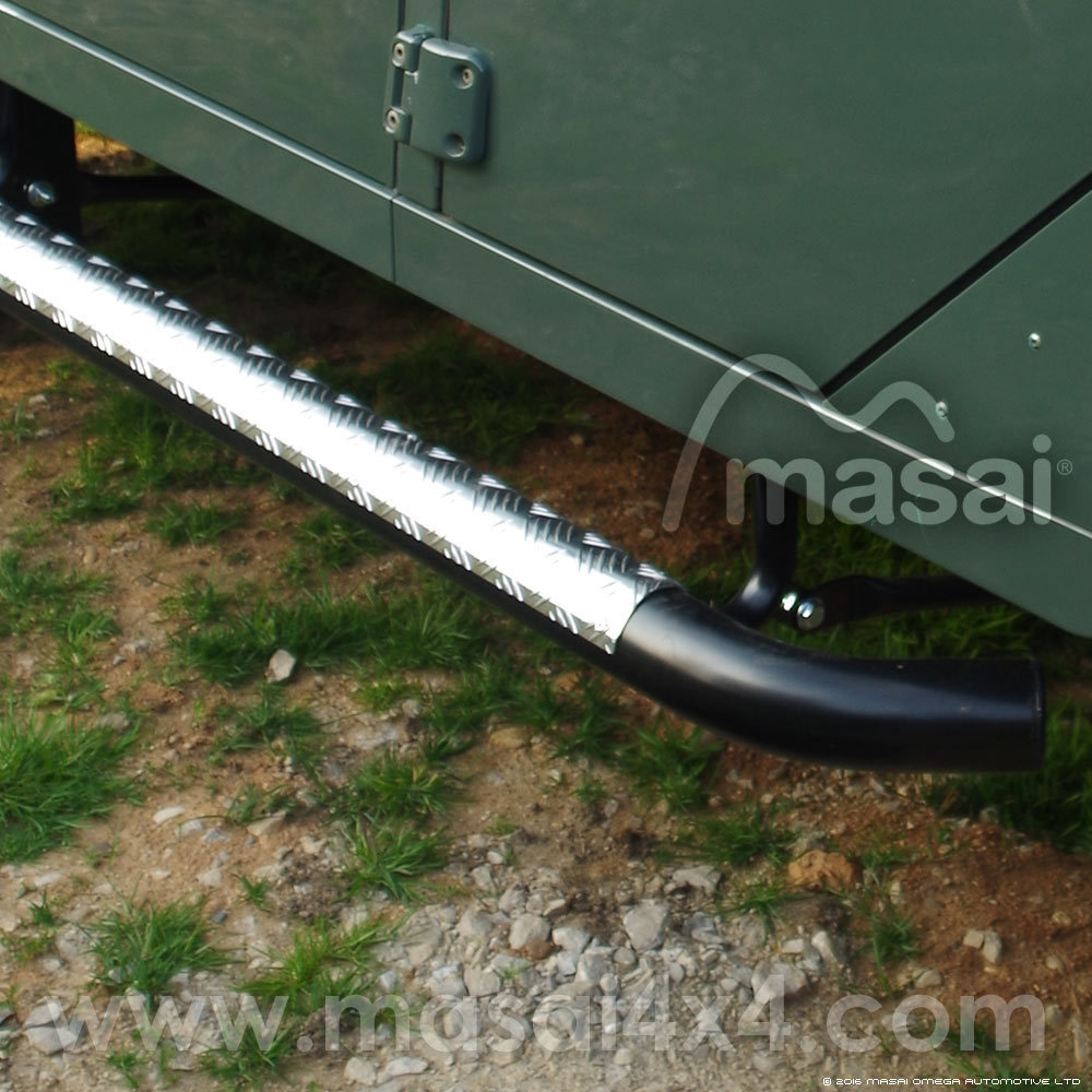Masai style Tubular Side Steps for Land Rover Defender