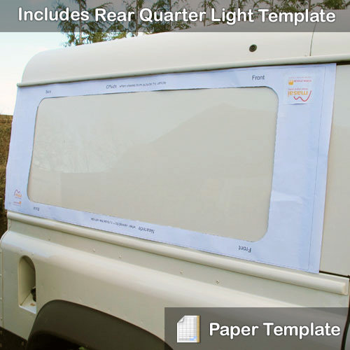 Paper Template - To Fit Rear Side Windows & Rear Quarter Glass Windows for Defender Hard Tops Paper Template - To Fit Rear Side Windows & Rear Quarter Glass Windows for Defender Hard Tops